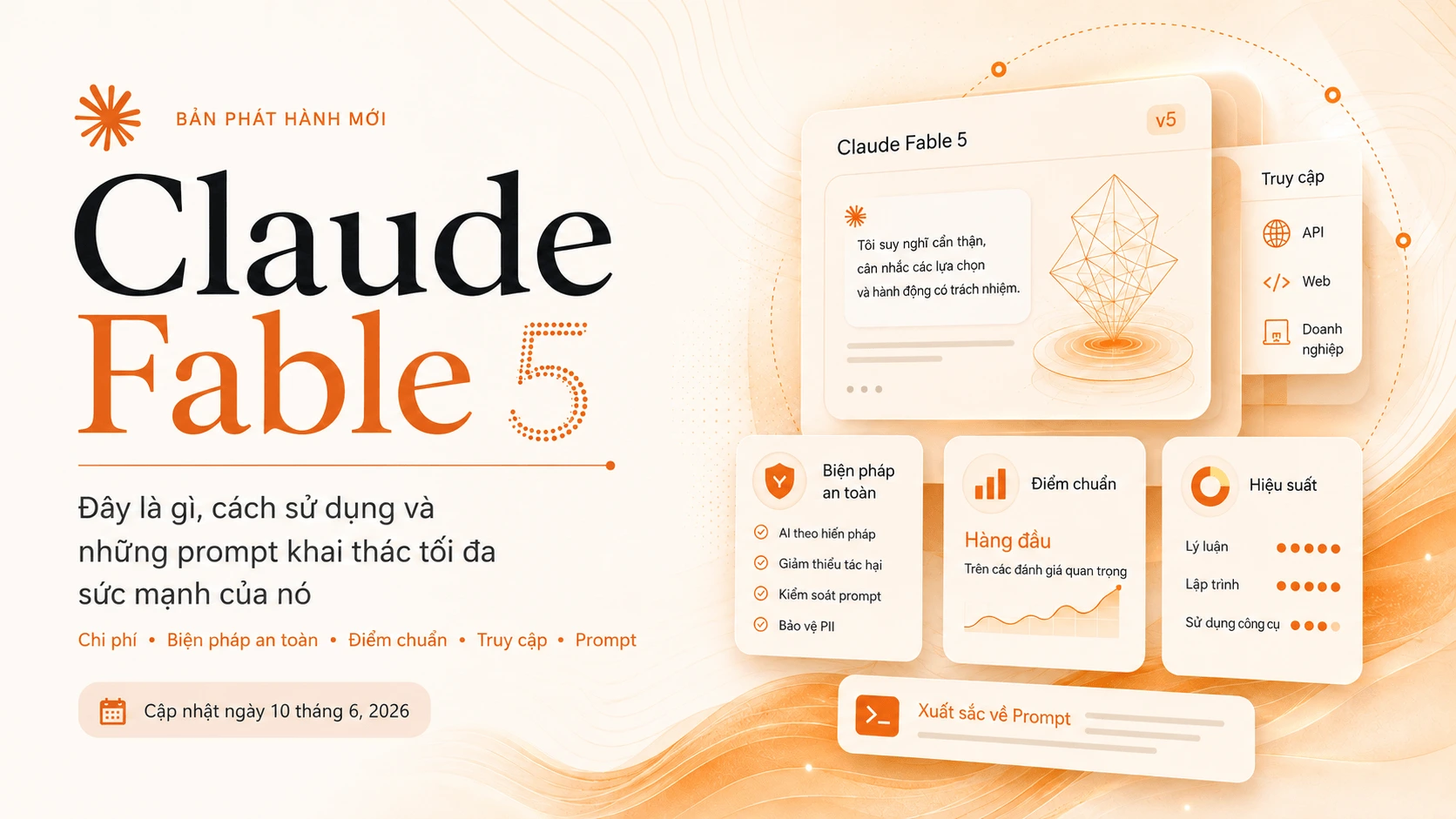 Claude Fable 5: Nó là gì, cách sử dụng và các lời nhắc khai thác nó — Mô hình Mythos đầu tiên ra mắt công chúng của Anthropic, giải thích kèm nguồn: giá, biện pháp bảo vệ, điểm chuẩn, cách truy cập, trường hợp dùng thực tế và lời nhắc sao chép-dán.