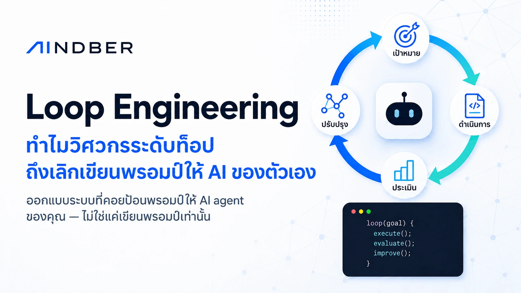 Loop Engineering: ทำไมวิศวกรชั้นนำเลิกป้อนพรอมต์ให้ AI — ออกแบบระบบที่ป้อนพรอมต์ให้ AI agent ของคุณแทนการเขียนพรอมต์เอง สิ่งที่ใช้ได้จริงในงานโปรดักชันวันนี้ สิ่งที่ยังไม่ได้ และเมื่อใดควรข้ามไปเลย